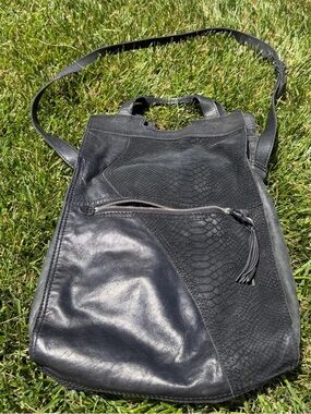 Vintage Y2K Lucky Brand black leather and suede purse handbag